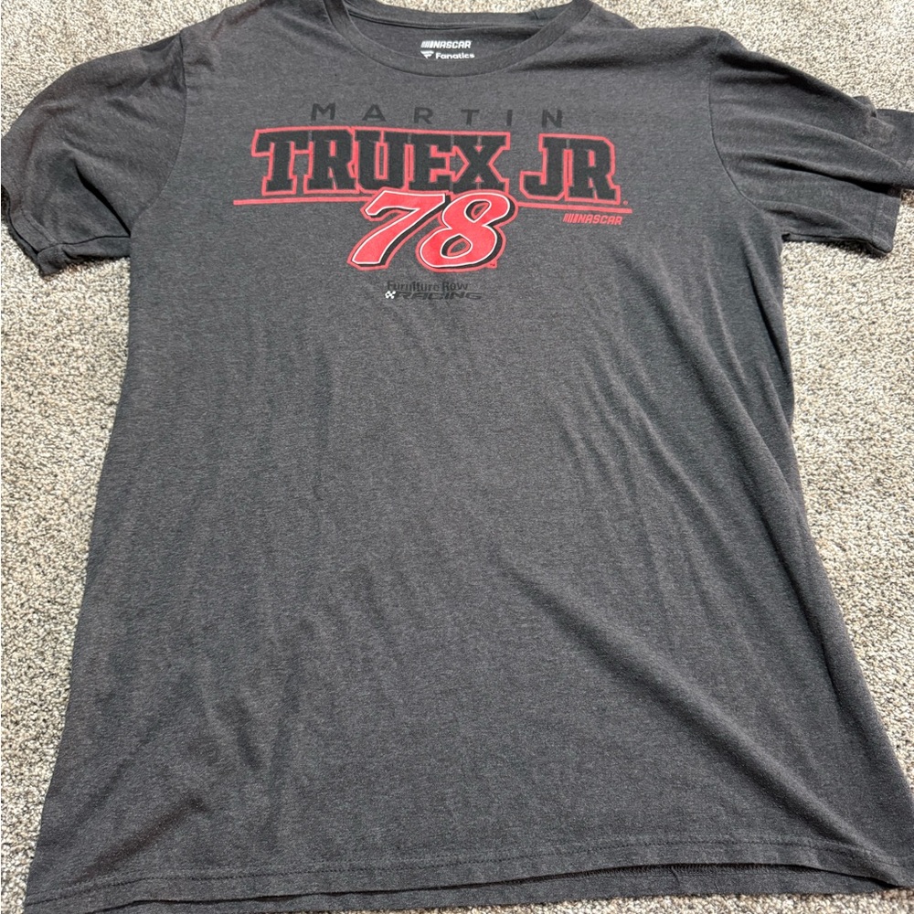 Fanatics Gray and Red Martin Truex Jr Short Sleeve Tee
